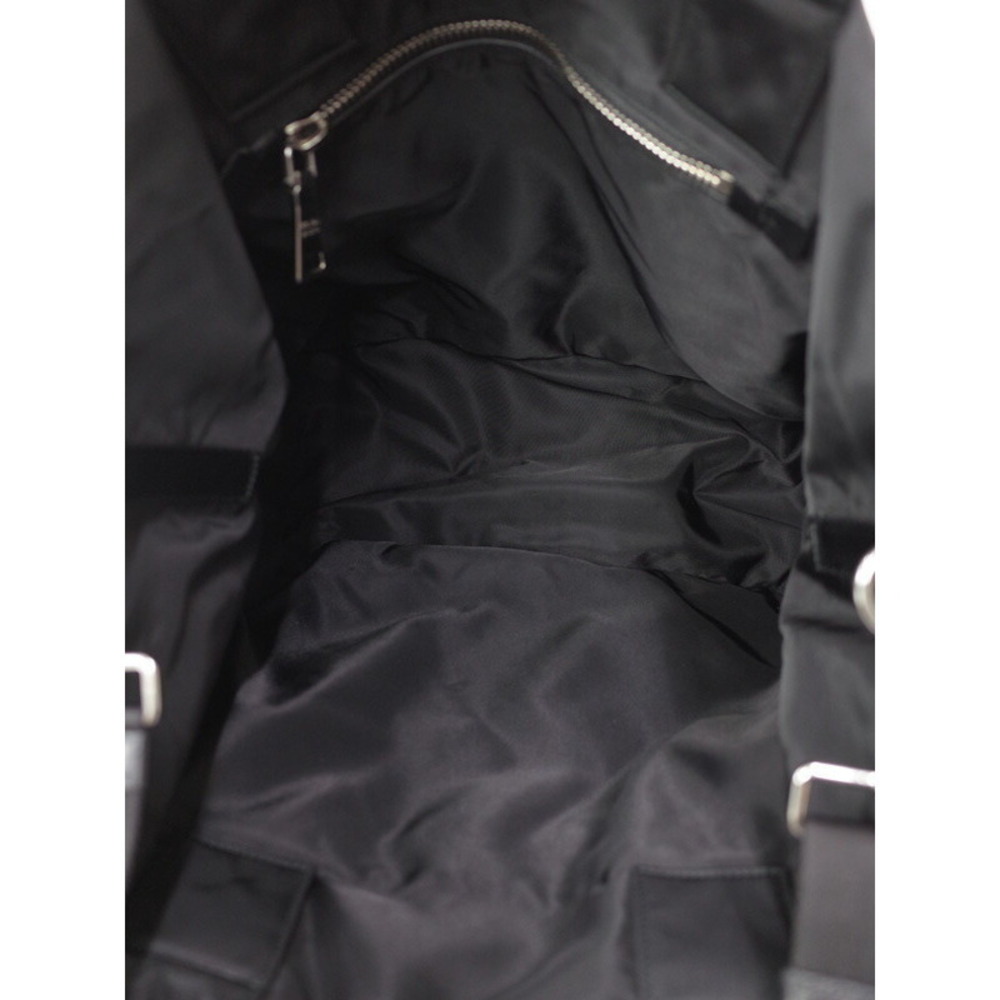 Prada Tessuto Reversible Tote Bag khaki green nylon black top - Picture 3 of 9